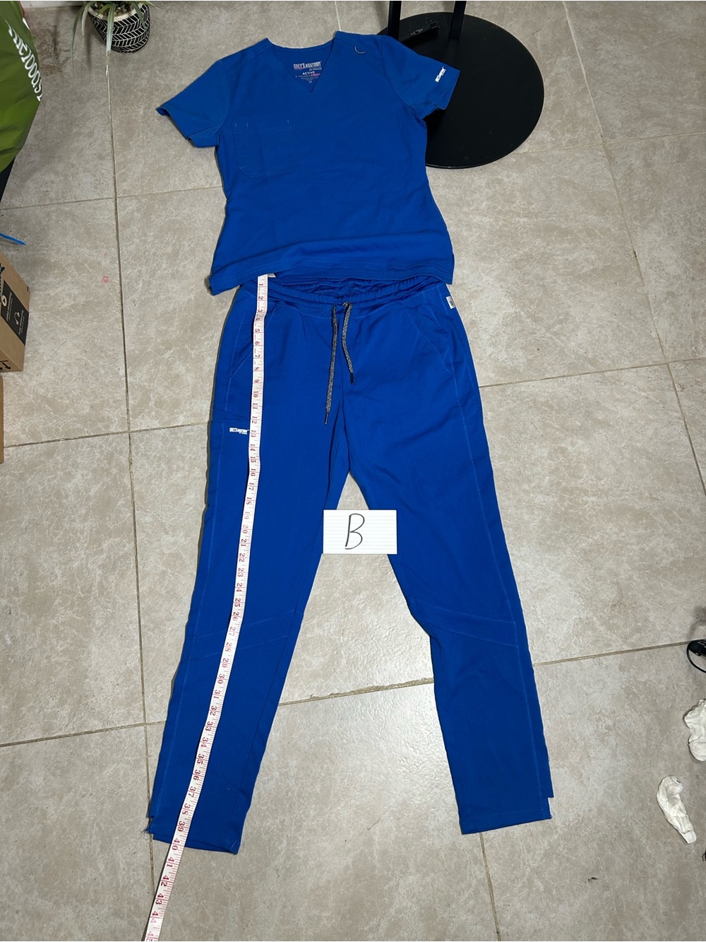 GREY ‘S ANATOMY TOP Size XSRoyal Blue Medical Scrub Set - Top & Drawstring Pants